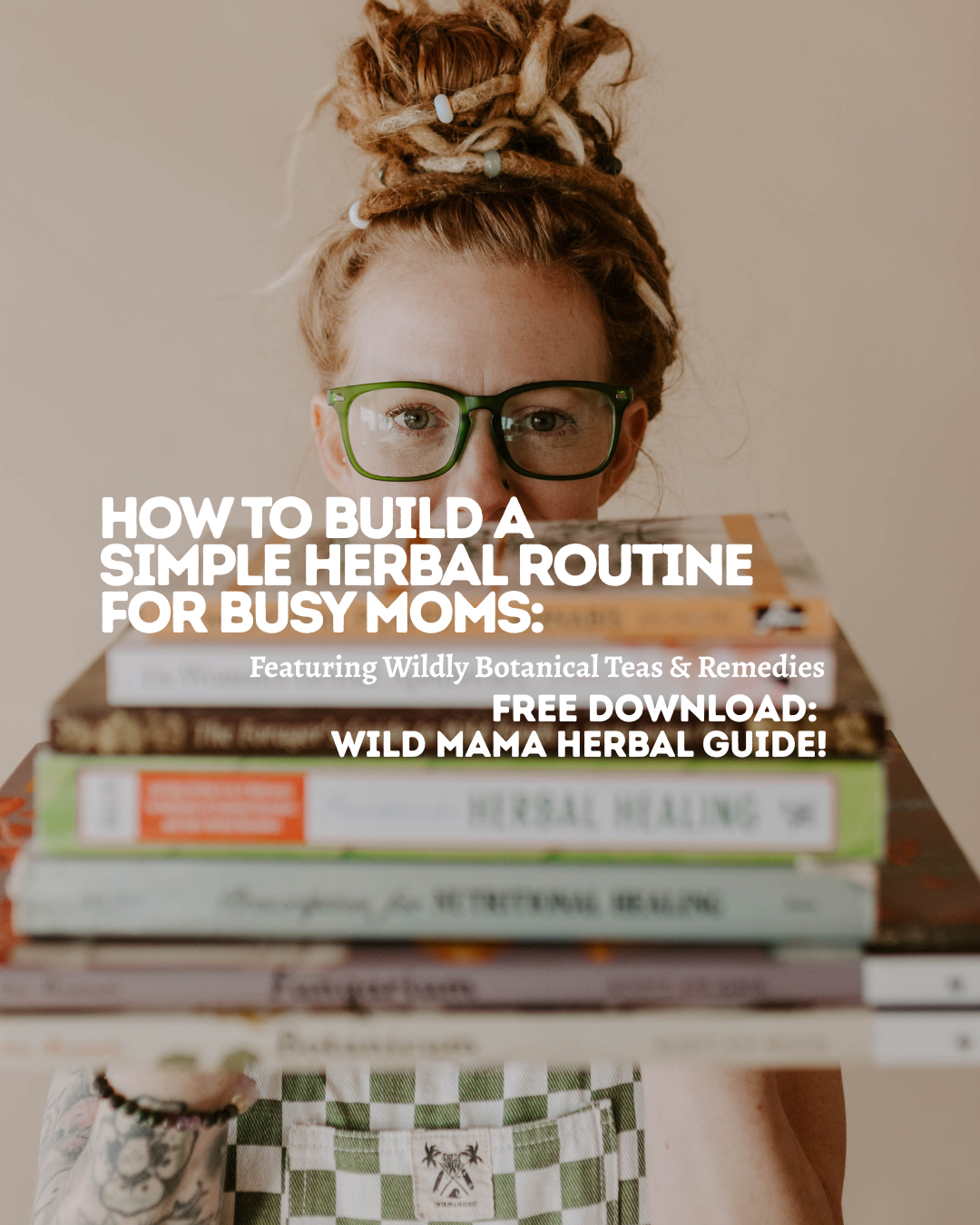 girl with dreadlocks holding a stack of books mama herbal guide