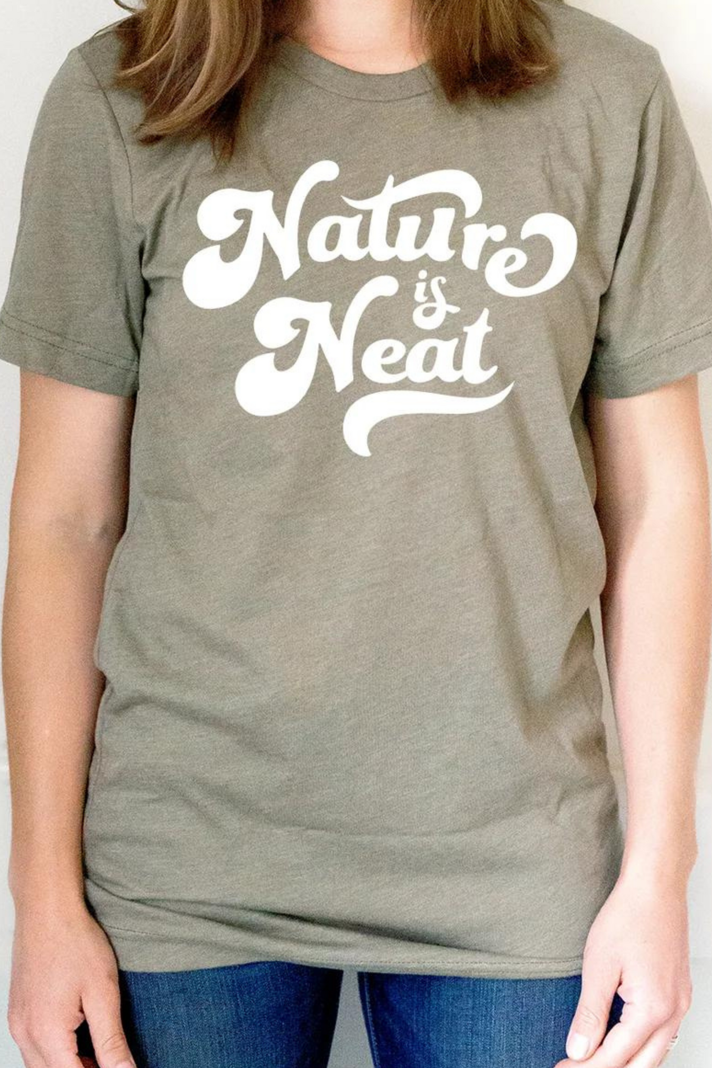 nature is neat olive t-shirt